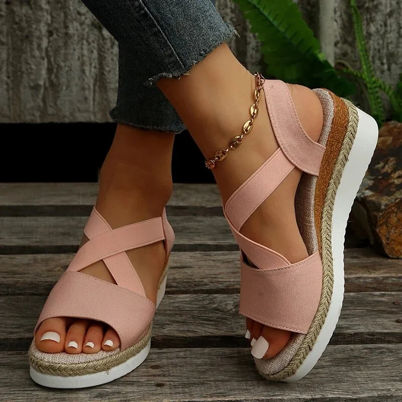 Zhungei Summer Wedge Sandals for Women Lightweight Platform Gladiator Shoes Woman Plus Size Non Slip Casual Sandalias Mujer 2024