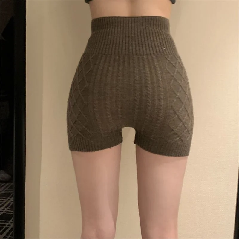 Uveng Uveng Knitted Safety Pants Women 2023 Spring And Autumn New Inner Warm Abdominal Hips Without Trace Bottom Shorts