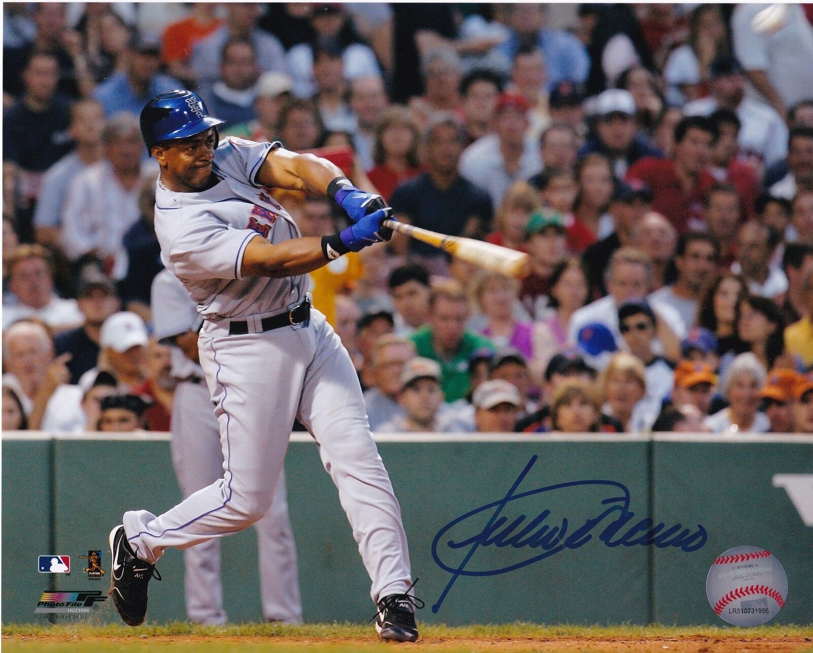 JULIO FRANCO NEW YORK METS ACTION SIGNED 8x10