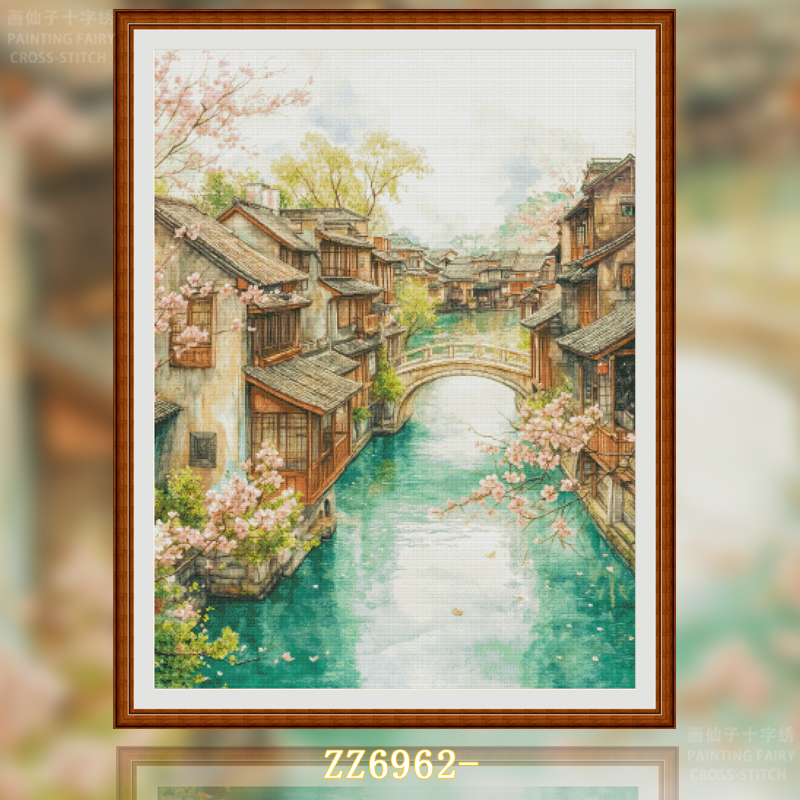 [ZZ-Four Seasons Water Town Spring, Summer, Autumn and Winter]  Painting Fairy Cross Stitch