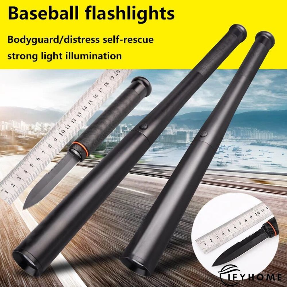 Strong Light LED Flashlight Baseball Bat Long-Range Military Outdoor Home Explosion-Proof Knife Belt | IFYHOME