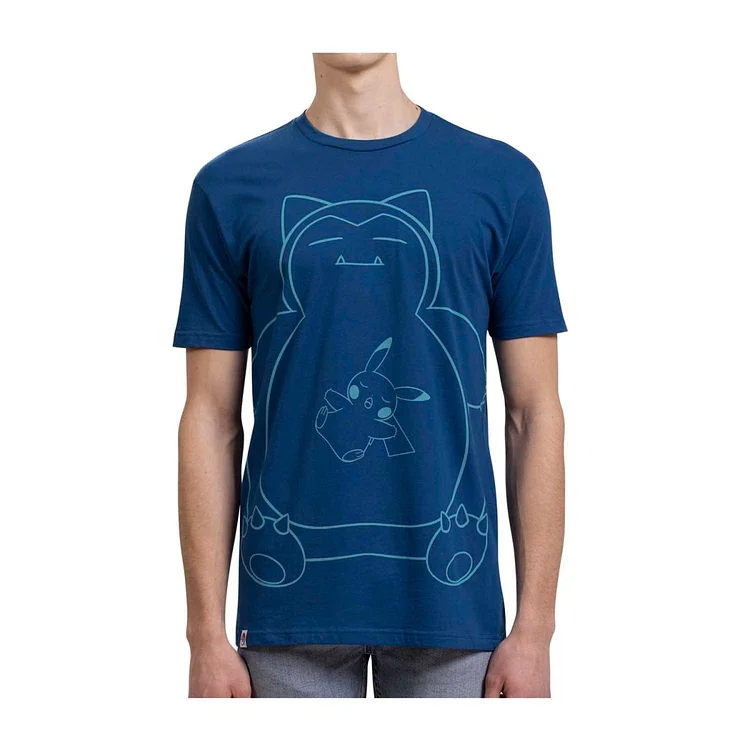 Pokémon Mood Collection: Pikachu & Snorlax Fitted Crew Neck T-Shirt - Adult