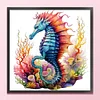 >SALE<Full Embroidery Eco-cotton Thread 14CT Printed Sea Horse Cross Stitch Kit40x40cm