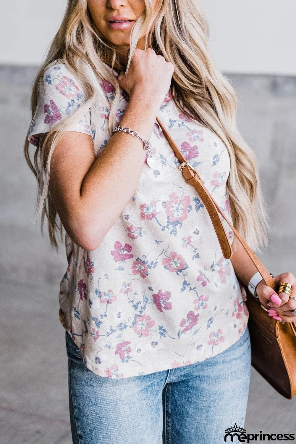 Floral Print Short Sleeve Top