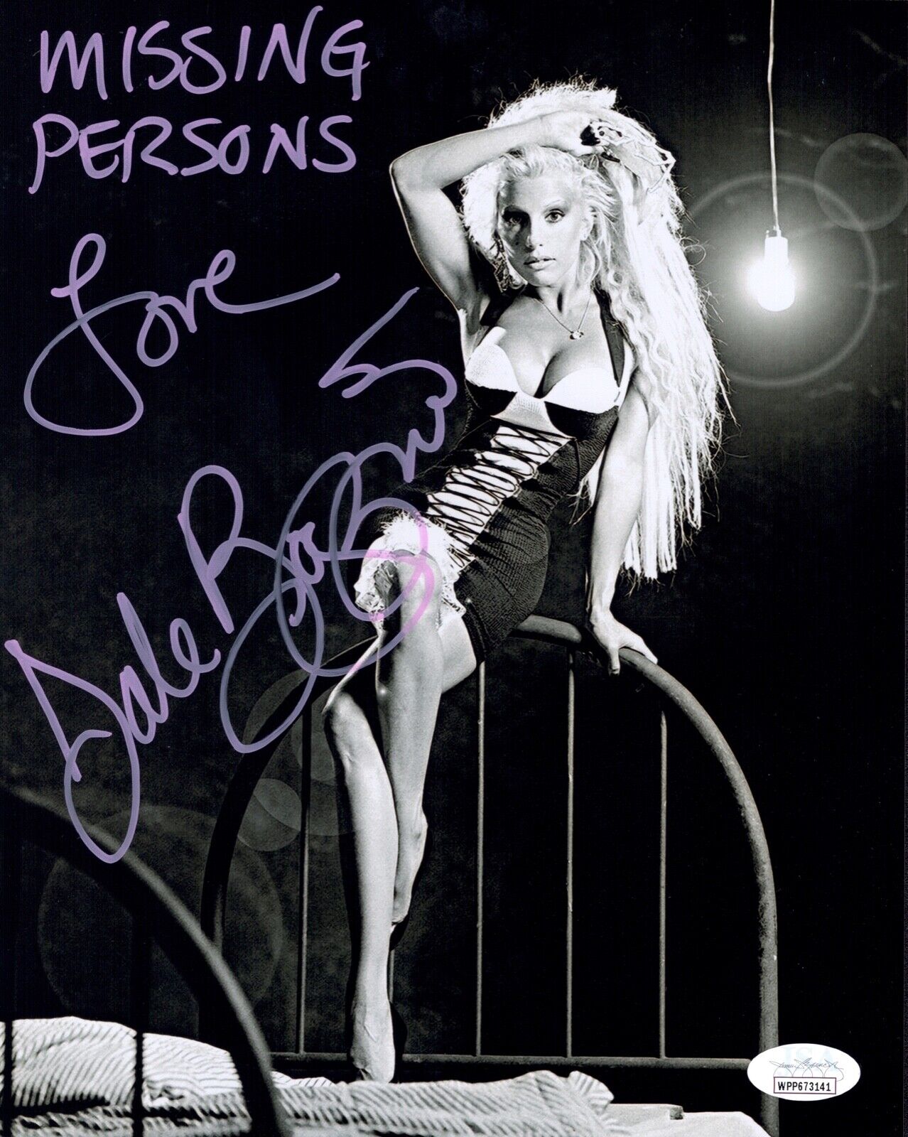 DALE BOZZIO Signed 8x10 Photo Poster painting MISSING PERSONS Lead Singer Autograph JSA COA WPP