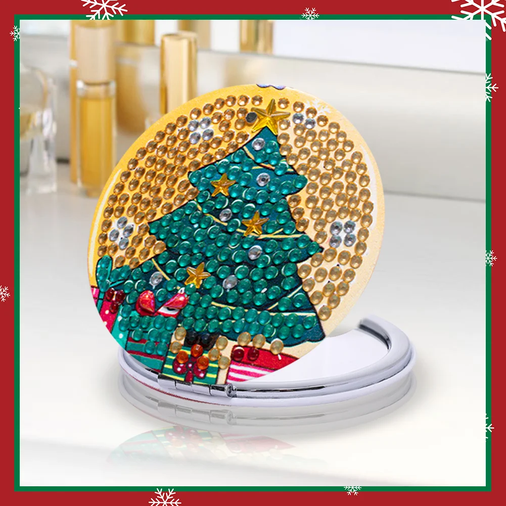 4pcs DIY Christmas Diamond Painting Mirror Kit Special Shape Double Sided