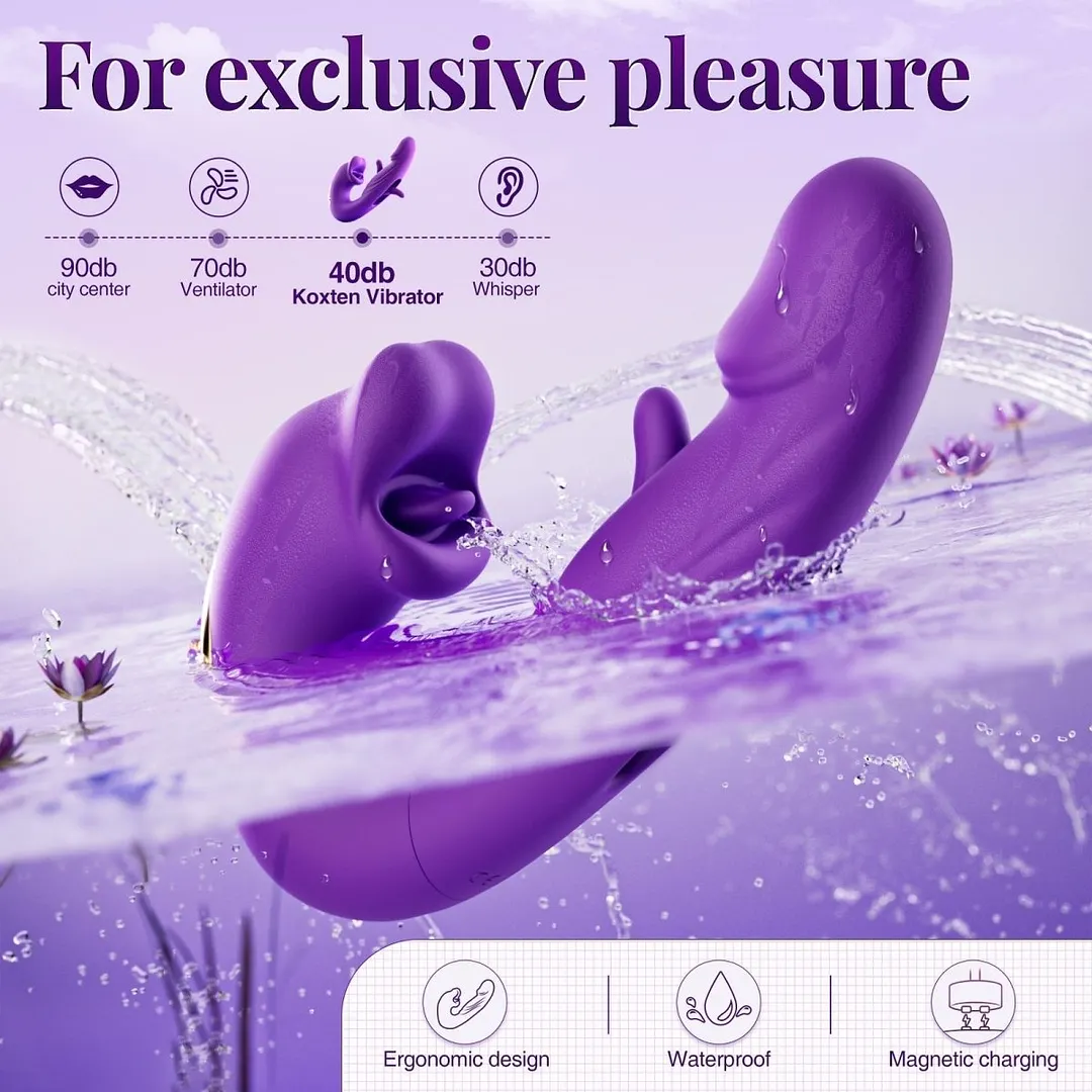 Violet PulseWave Rabbit Massager &ndash; Tongue Motion
