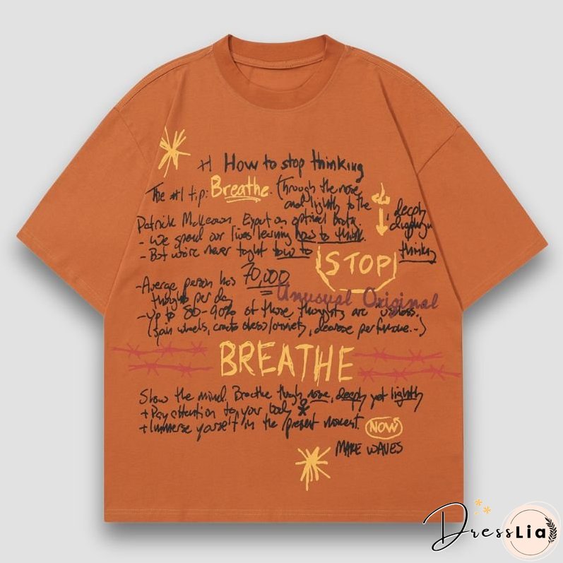 Casual Letter Print Tees