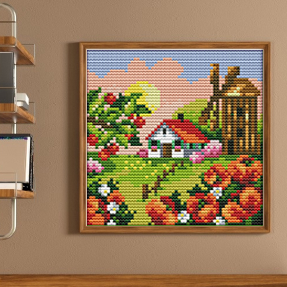 Kit Point De Croix Imprimé - Chalet D Automne - Needleart World