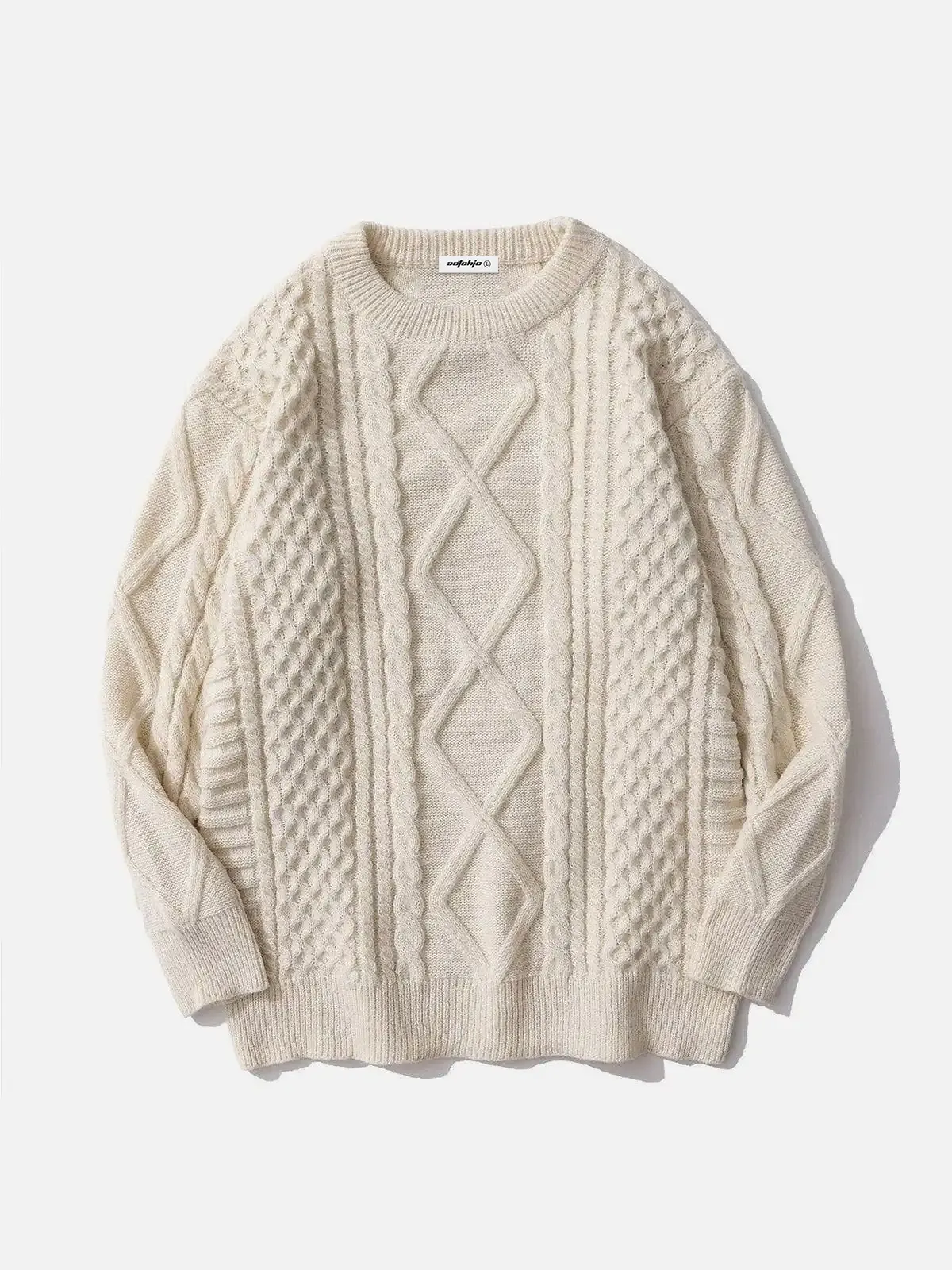 Apricot Rory Gilmore Cable Knit Sweater Front