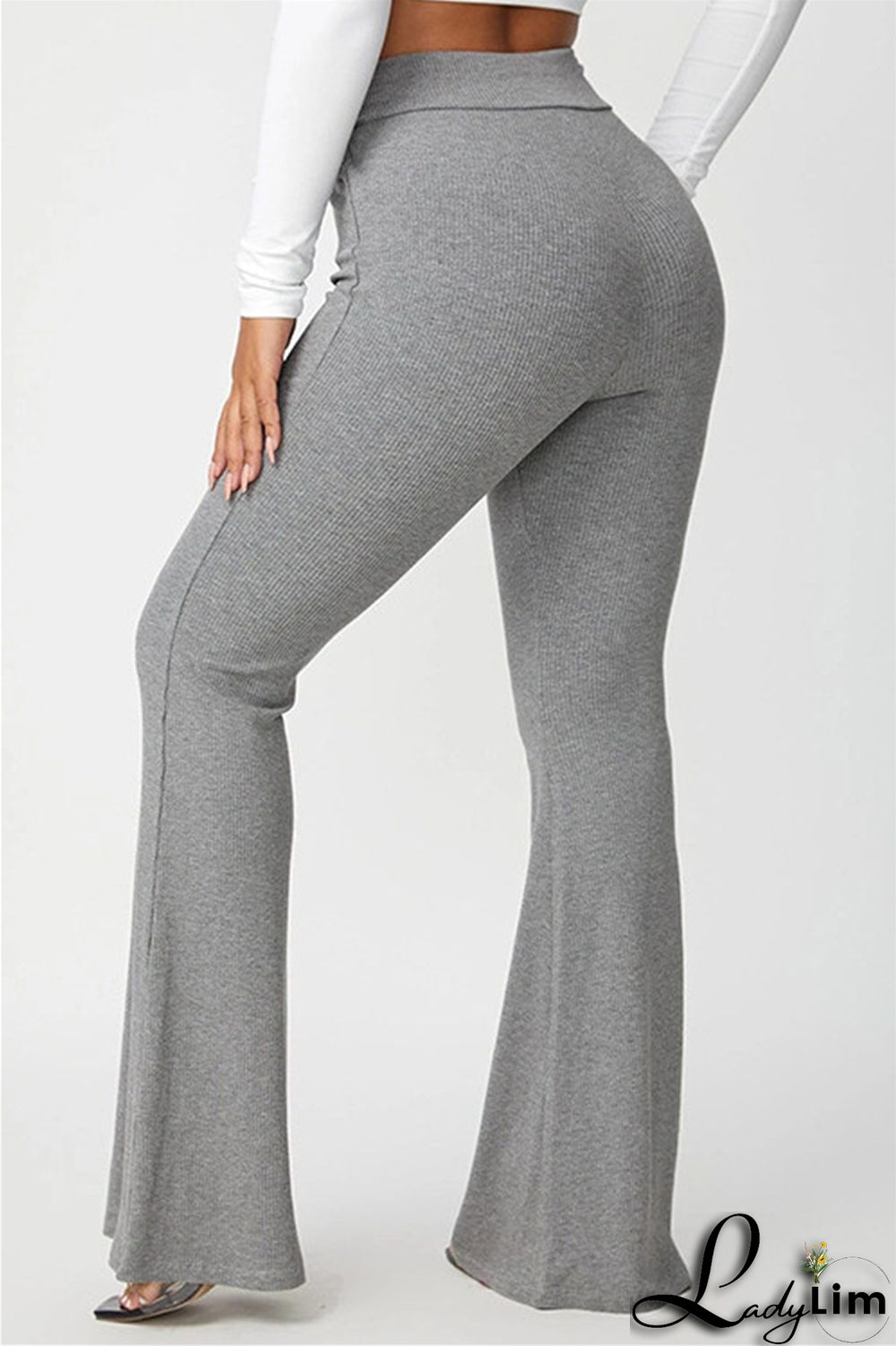 Coffee Fashion Casual Solid Basic Regular High Waist Speaker Trousers