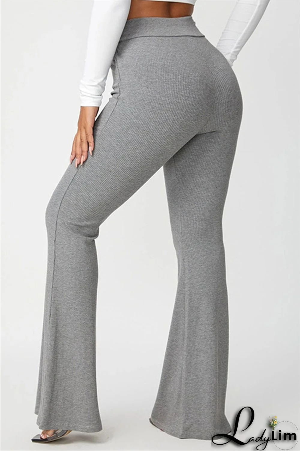 Coffee Fashion Casual Solid Basic Regular High Waist Speaker Trousers