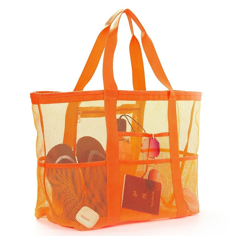 One Shoulder Mesh Beach Bag