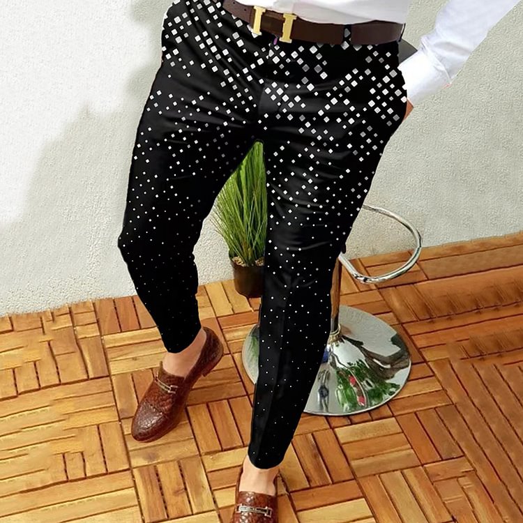 BrosWear Fashion White And Black Gradient Casual Pants