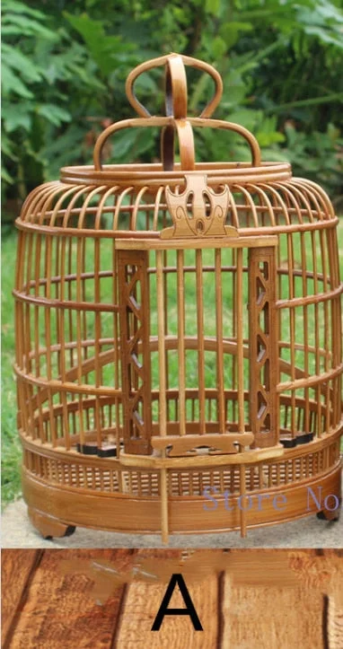 Bamboo Handmade Small Canary birdcage Bird house box Home Decoration Hanging ornament Feeding birds nest hoose outdoor