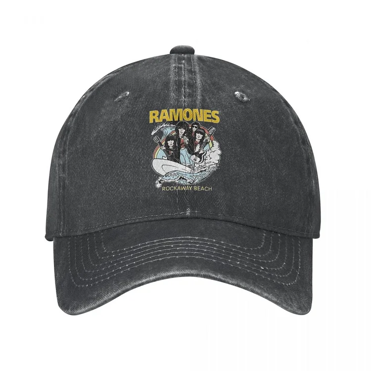 The Ramone Punk Rock Music Baseball Cap Heavy Metal Distressed Denim Washed Caps Hat Retro Outdoor Adjustable Fit Sun Cap