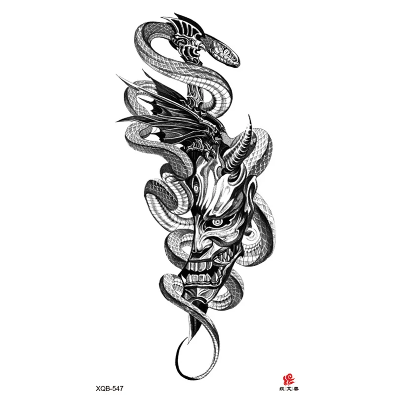 Sdrawing Full Arm Waterproof Tattoo Sticker Totem Animal Skeleton Small Arm Tattoo Sticker