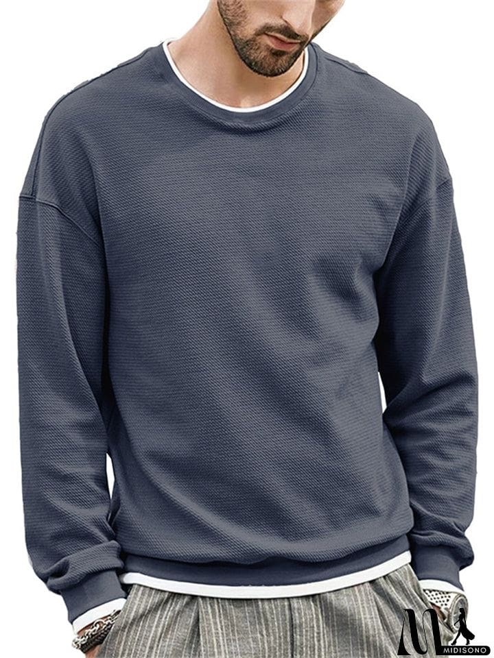 MidiSono - Men's Loose Unique Long Sleeve Off-shoulder Hoodies