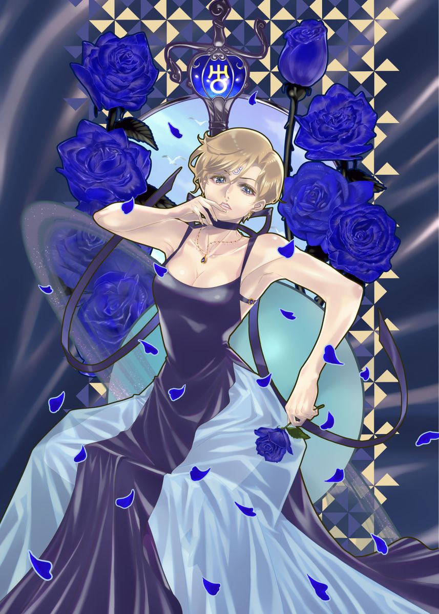 Flower Blue Sailor Moon 40*50CM(Canvas) Full Round Drill Diamond Painting gbfke