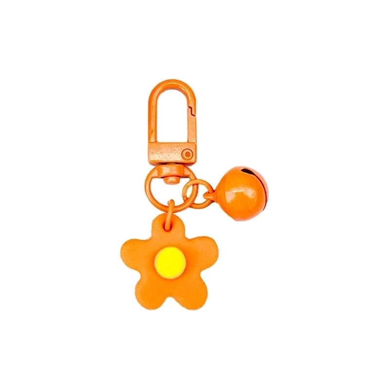 Fresh Colorful Small Flower Bell Keychain Diy Handmade Pendant Girl Heart Bag Door Buckle Cute Ornaments