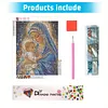 Lady of Religion Full DIY 5D Round Drill Gem Art Diamond Painting Kits 40x50cm for Adults/Beginners Gift Idea Home Decor