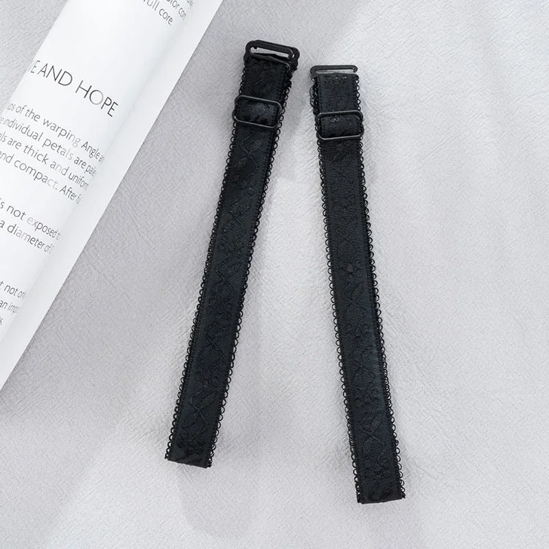 1Pair 1.5cm Width Women Slip Resistant Bra Straps Double Shoulder Elastic Brassiere Printing Replaceable Intimates Accessories