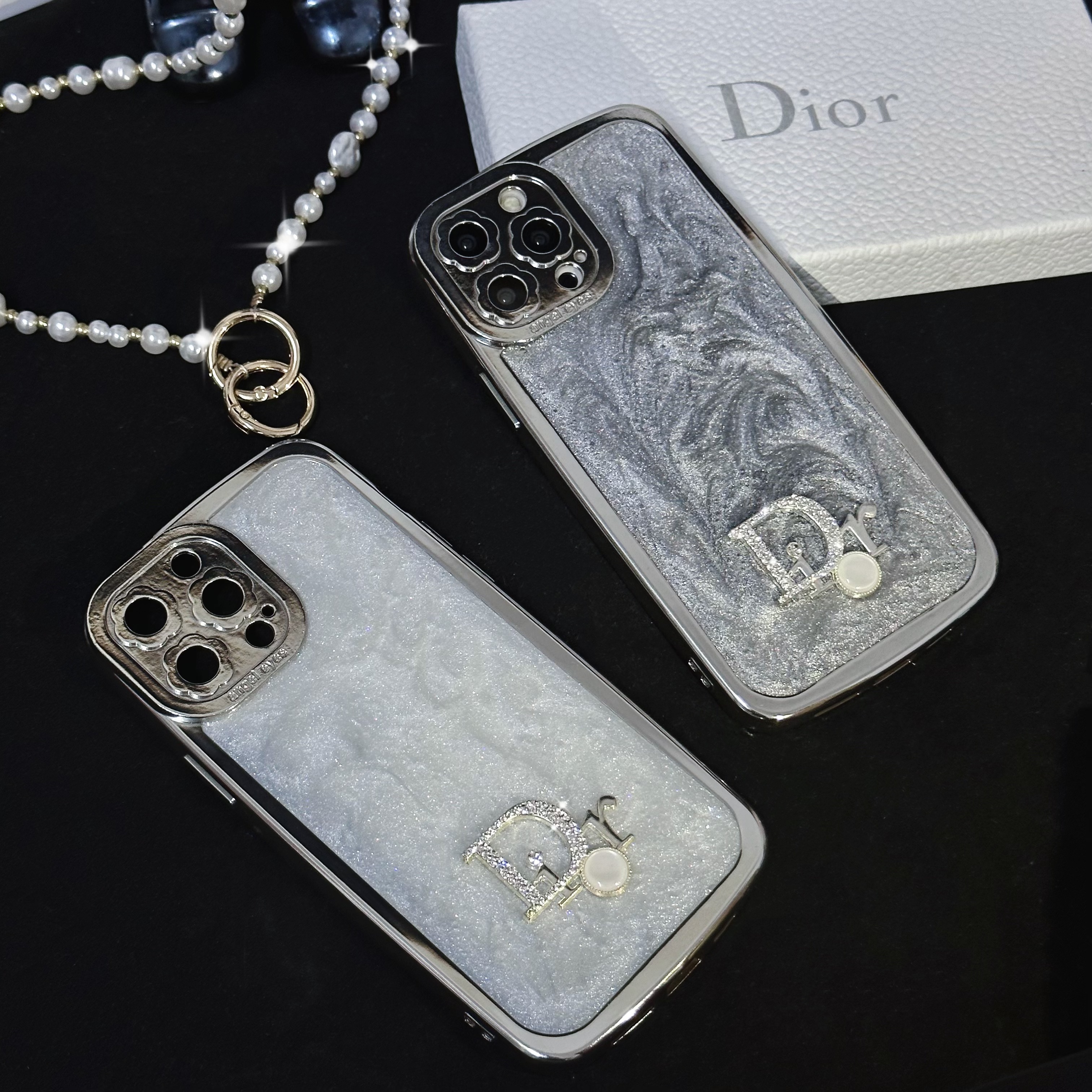 Dior Luxury Electroplating Process Apple iPhone Drop Protection Phone Case