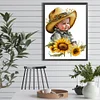 Enfant Cowboy Tournesol Compl&egrave;te Rond Diamant Peinture 30X40CM