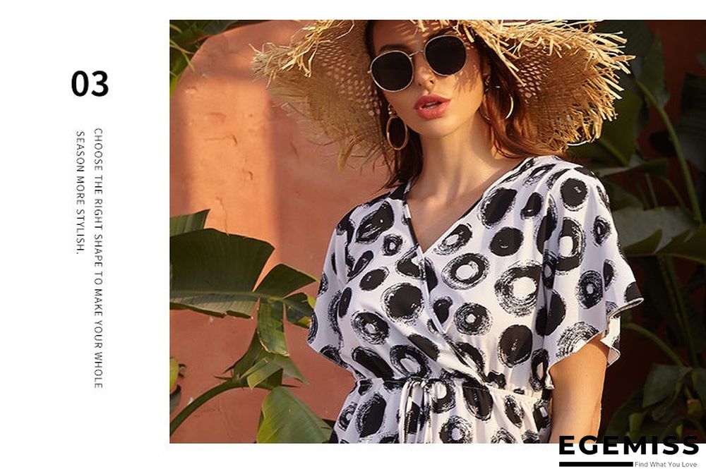 Women's Chiffon V-neck Lace Up Dress Casual | EGEMISS