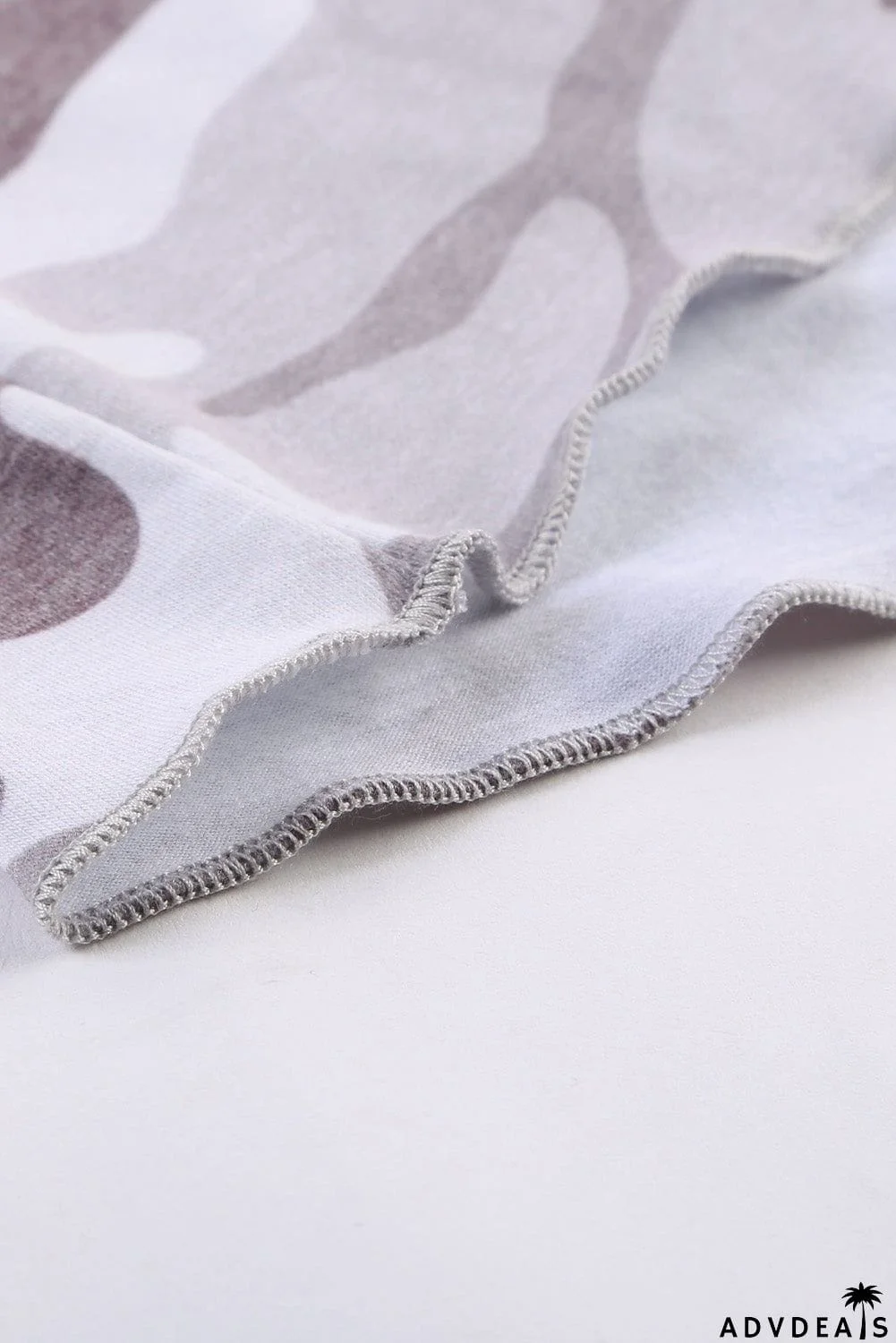 Women's Gray Camouflage Print Short Sleeve Tee