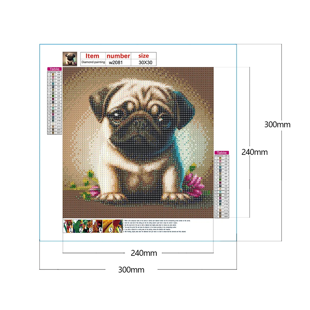 Diamond Painting - Full Round Drill - Dog(30*30cm)