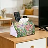 (24cm)Diamond Art Tissue Box DIY PU Napkin Cover for Home(Butterflies and flowers)