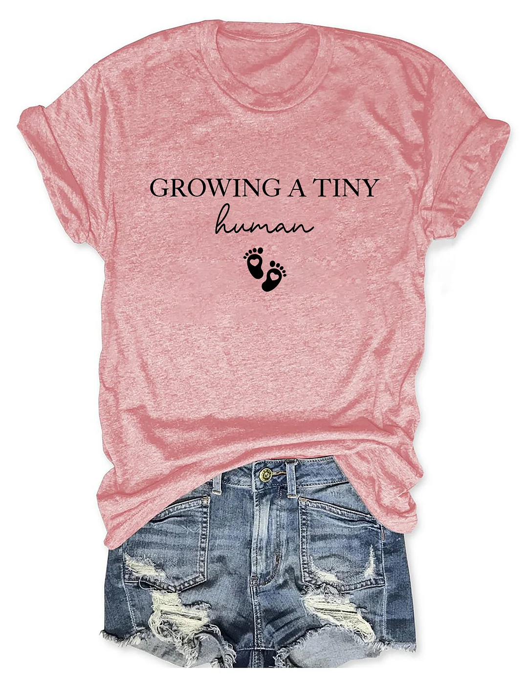 Growing a Tiny Human Pregnancy Announcement T-shirt