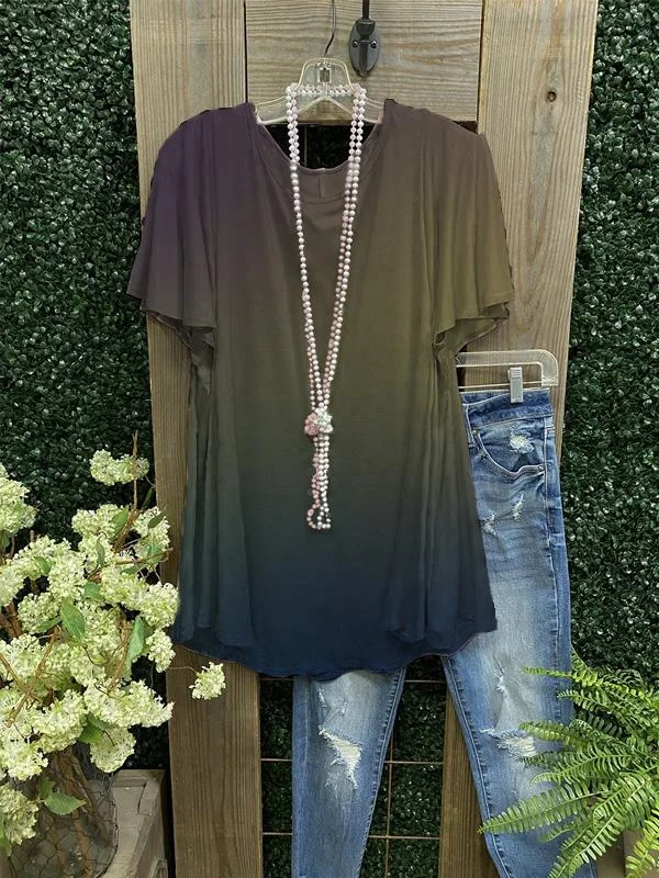 Crew Neck Short Sleeve Cotton-Blend Shirts & Tops-Mayoulove