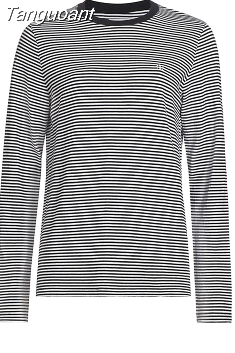 Tanguoant Logo Embroidery T-Shirt Women 2023 Summer Clothing Long Sleeve Fashion Tee Shirt T-Shirts Womens Tees Tops Streetwear