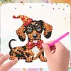 4PCS 2D/flat acrylique DIY diamond art frigo kit d&rsquo;aimants design teckel DIY art r&eacute;frig&eacute;rateur &agrave; aimant autocollant magn&eacute;tique diamond art d&eacute;coration r&eacute;frig&eacute;rateur bo&icirc;te aux lettres d&eacute;coration maison bricolage