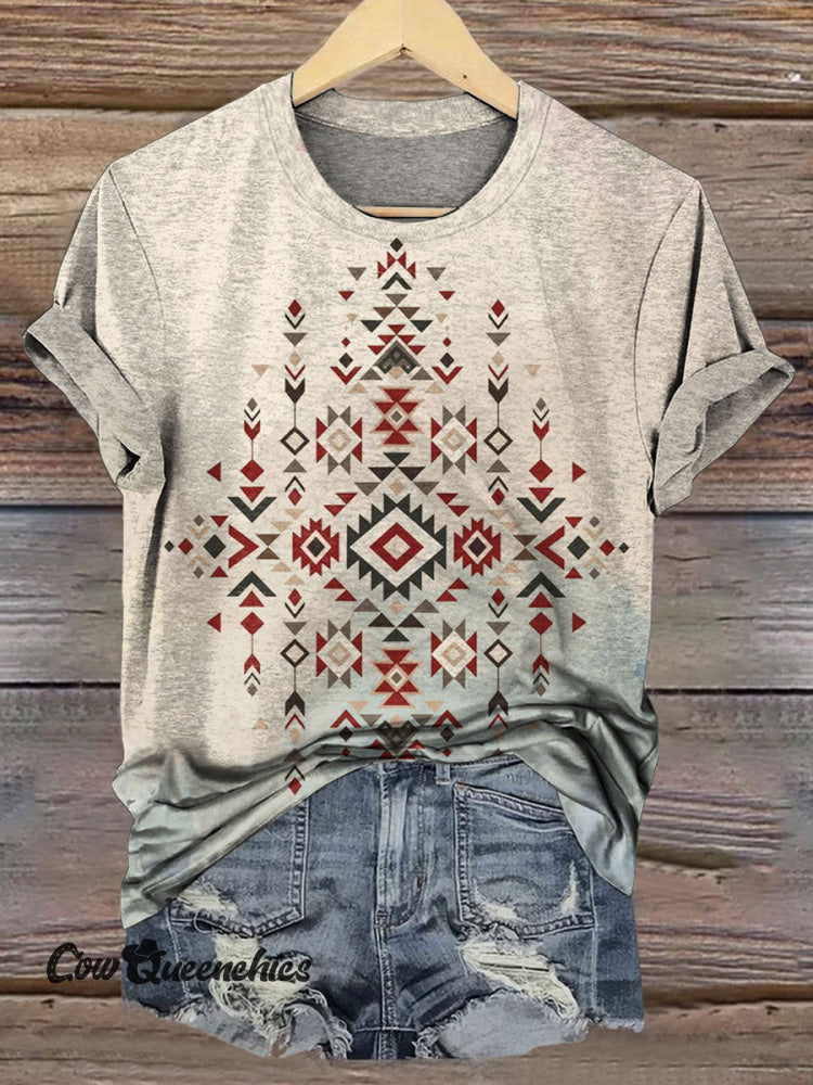 Aztec Print Casual T-shirt Multicolor / S