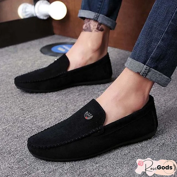 Men's Summer / Fall Casual / Vintage Daily Office & Career Loafers & Slip-Ons Walking Shoes Suede Breathable Wear Proof Black / Red