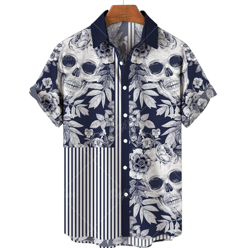 Casual skull print Hawaiian Shirt