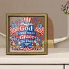 Diamond Painting Special Shaped Drill Independence Day With Frame(8.46x8.46inch)