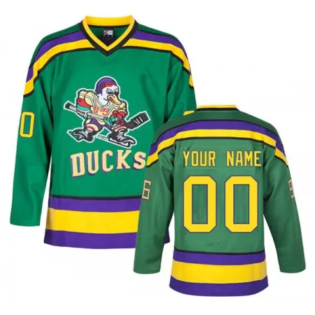 Men's The Mighty Ducks Custom Green Stitched Jersey