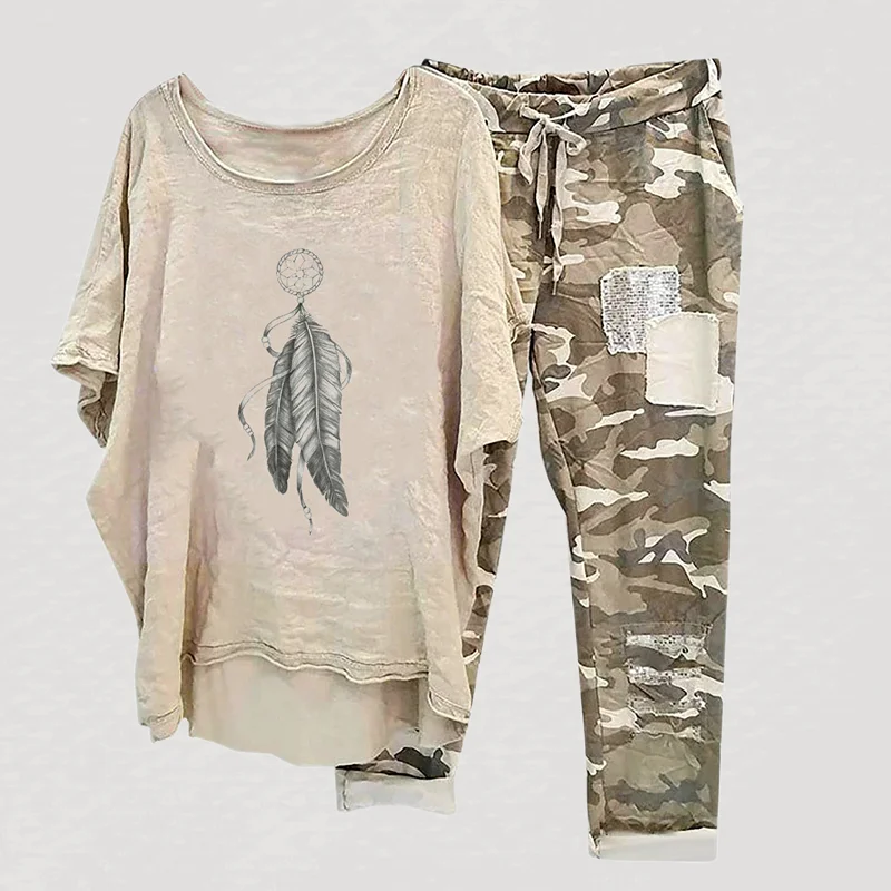 Women's Dream Catcher Printed Two Piece Casual Set