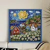Colored Houses-14CT Stamped Cross Stitch 40*40cm/15.75*15.75in tapestrymarket