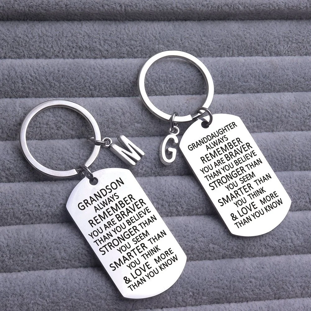 💓 To My Grandson Granddaughter  Gift Lettering Keychain