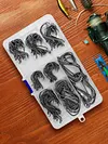 200pcs Fishing Catfish Hooks High Carbon Steel Saltwater Octopus Fishing Hooks