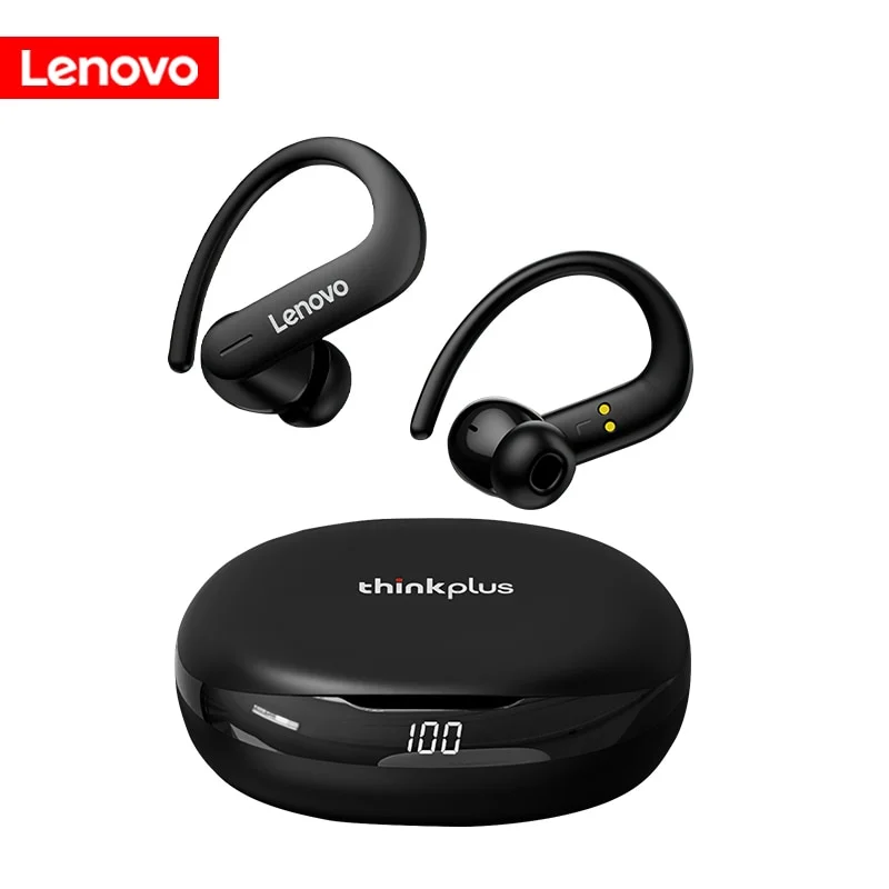 Lenovo T50 Bluetooth 5.3 Earphones TWS Wireless Headphones Button Control Noise Reduction Earhooks Waterproof Headset with Mic