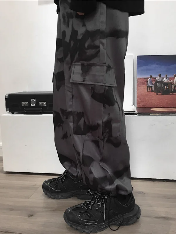 Tie-dyed Pockets High Rise Ankle Banded Pants