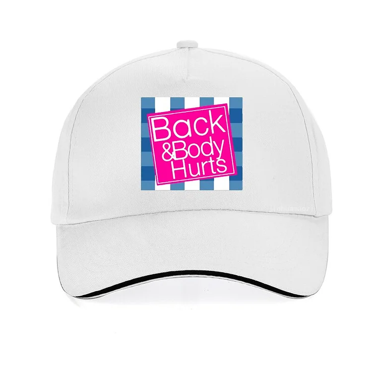 Funny MY BACK & BODY HURTS A Bath Dont Work OUCH baseball cap Unisex summer Casual Snapback hat gorra bone