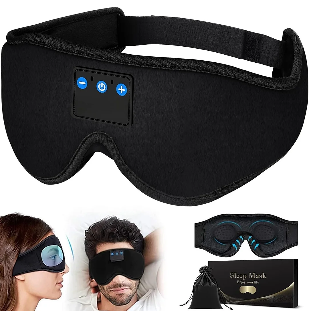 3D Wireless Bluetooth Music Eye Mask - Stereo Light-Blocking Sleep Eye Mask