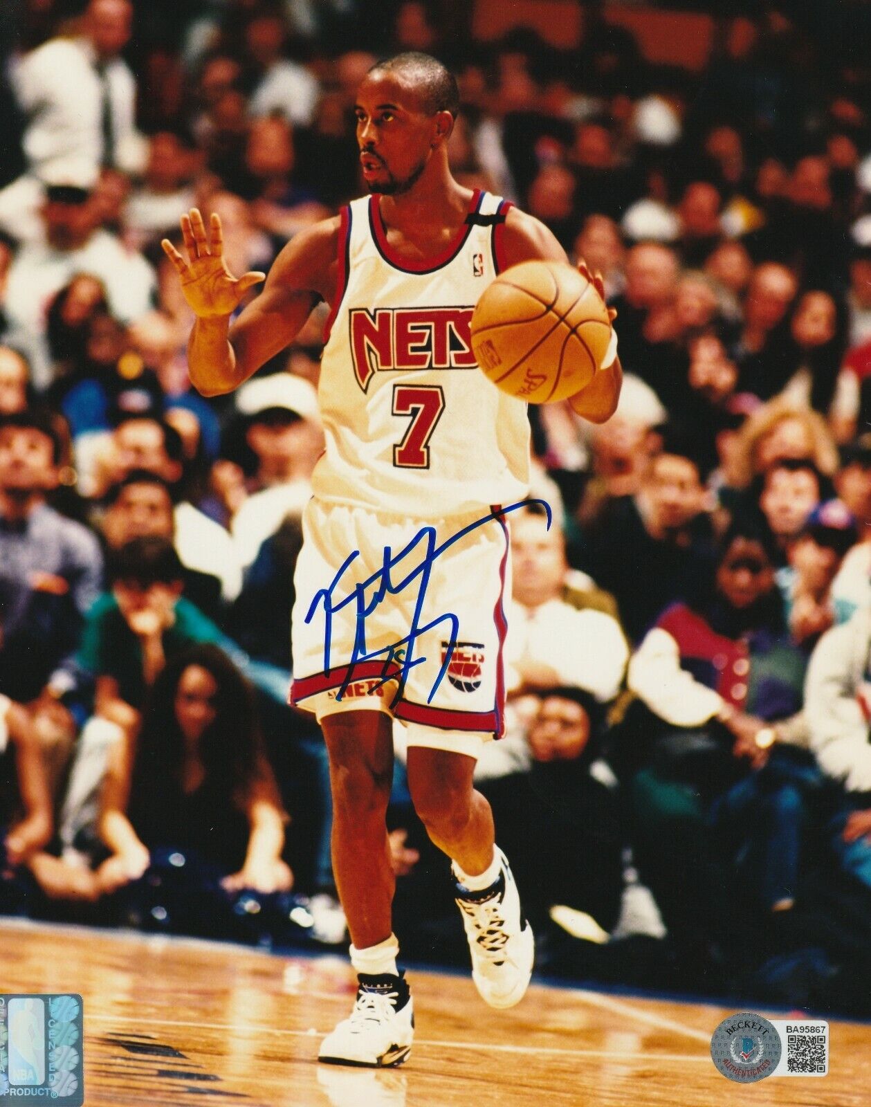 KENNY ANDERSON Signed New Jersey NETS 8x10 Photo Poster painting w/ Beckett COA (BAS)